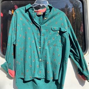 Vintage Bird Print Button up